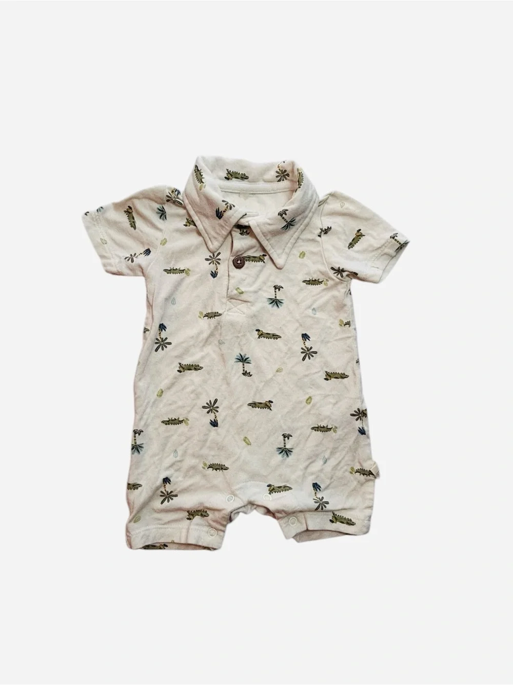 Milkberry Off-White Baby Bodysuit and Safari print shorts 0-3M 8 0550